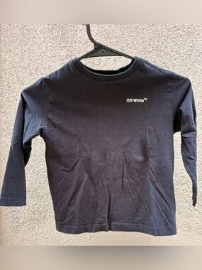 Off-White Kids Black Long-Sleeve Kids Tee with White Logo